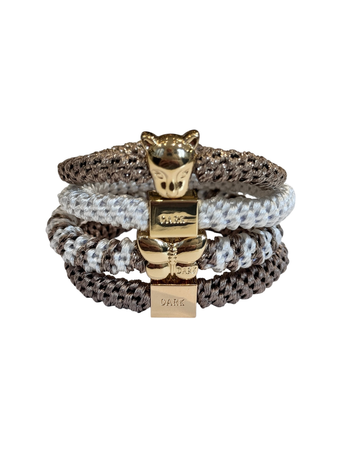 FAT HAIR TIES 4 PK COMBO WARM TAUPE MIX W/GOLD