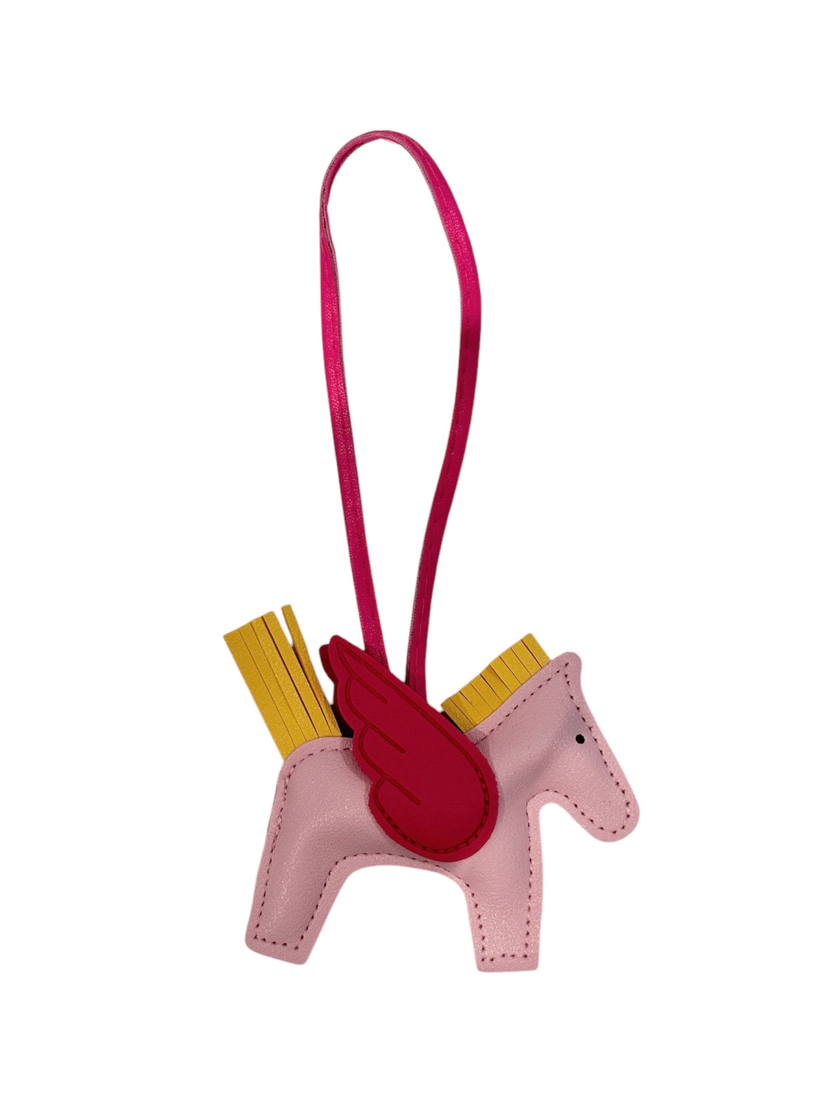 PONY BAG CHARM PALE ROSE W/PINK & YELLOW