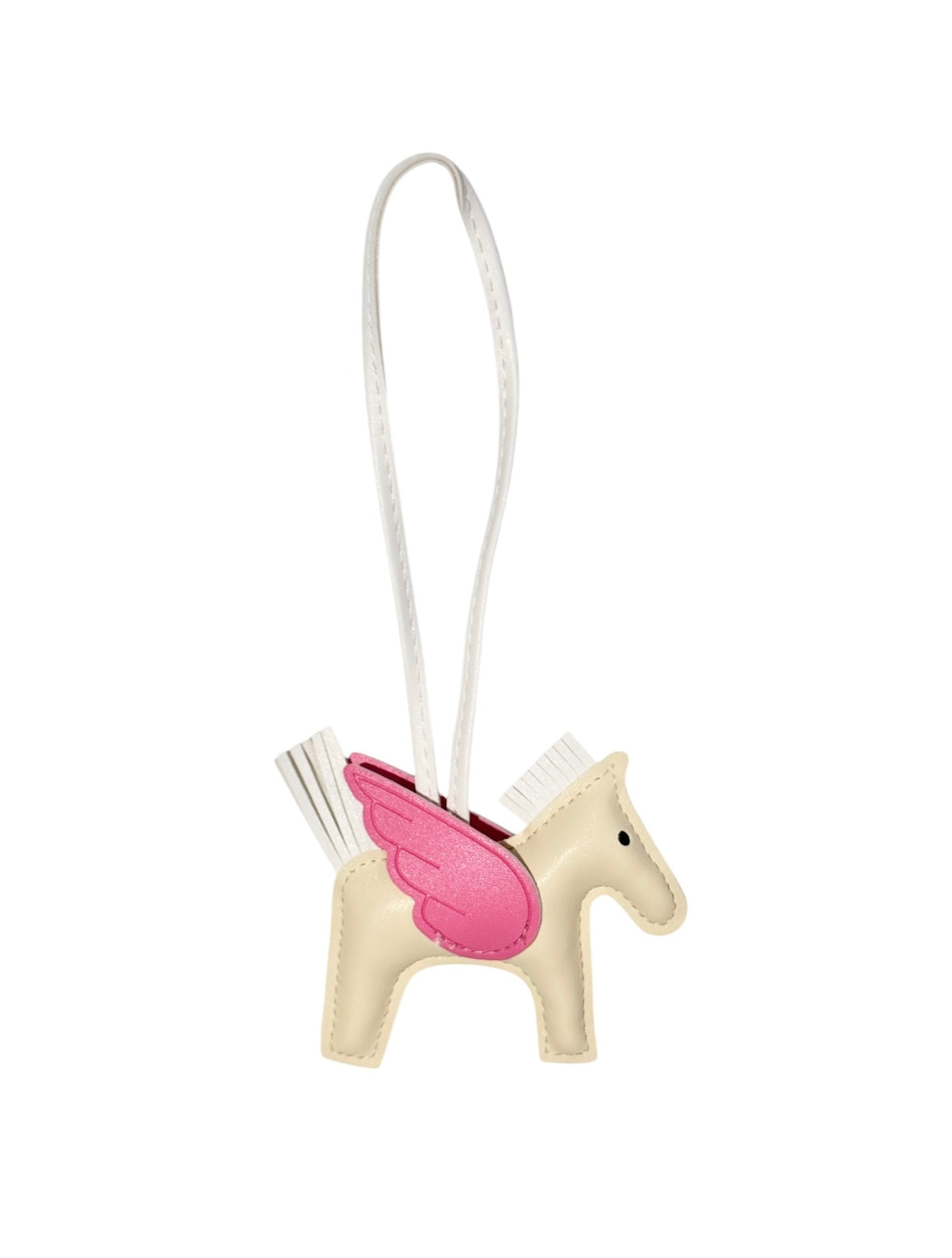 PONY BAG CHARM PALE YELLOW W/PINK & WHITE