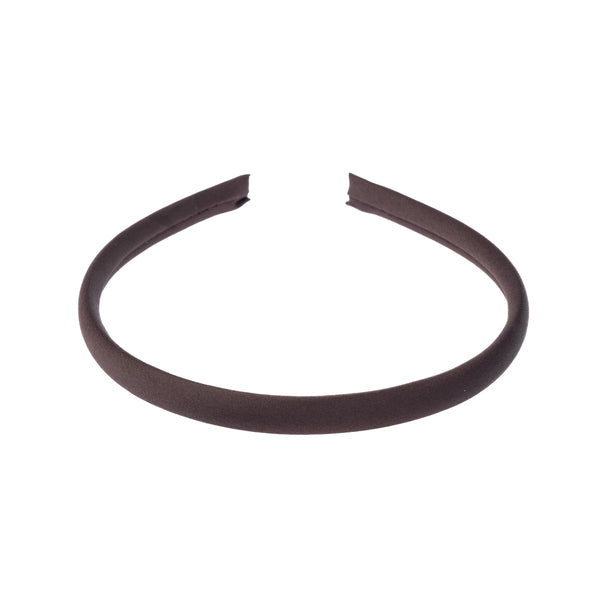 SATIN HAIR BAND THIN CHOCOLATE BROWN – DARK department