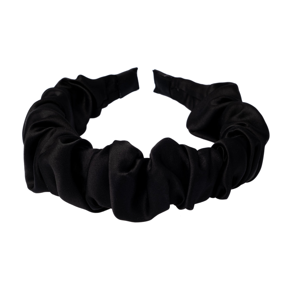 SATIN HAIR BAND WAVE BLACK