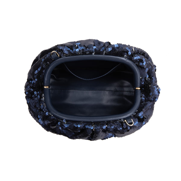 SEQUIN SMALL POUCH NAVY BLUE DARK department