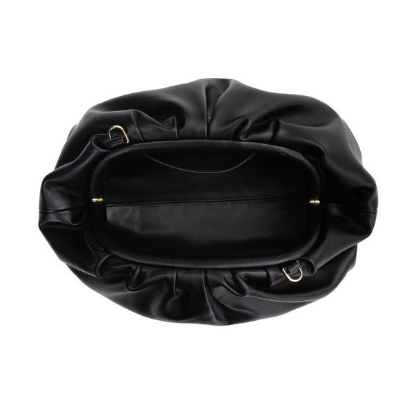 LEATHER POUCH BAG BLACK