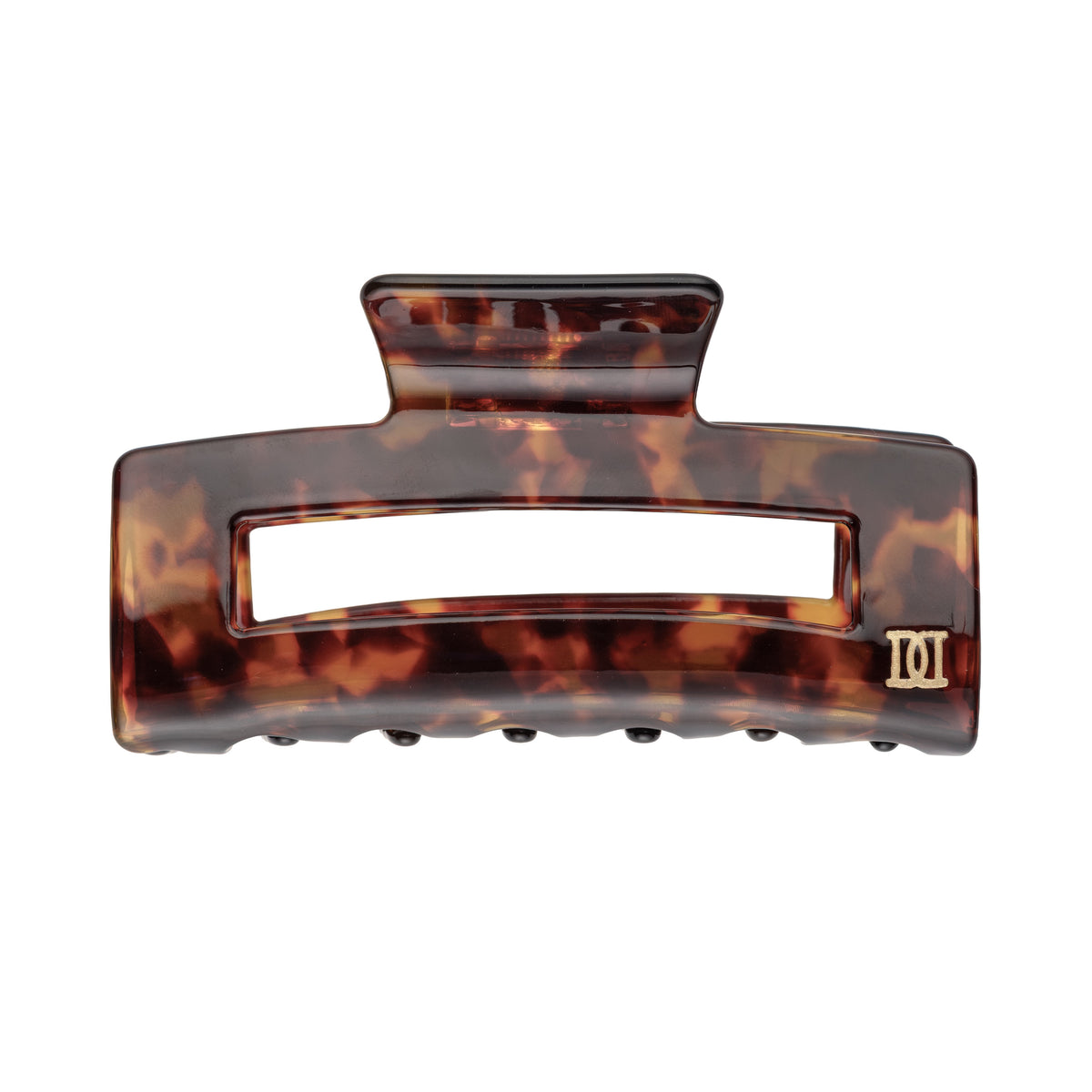 SQUARE HAIR CLAW LARGE BROWN TORTOISE