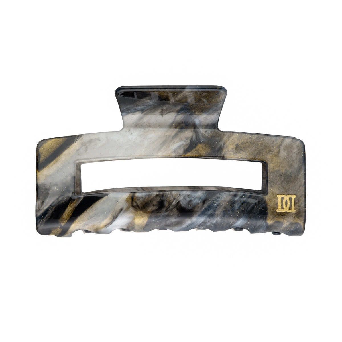 SQUARE HAIR CLAW LARGE MOUNTAIN MARBLE