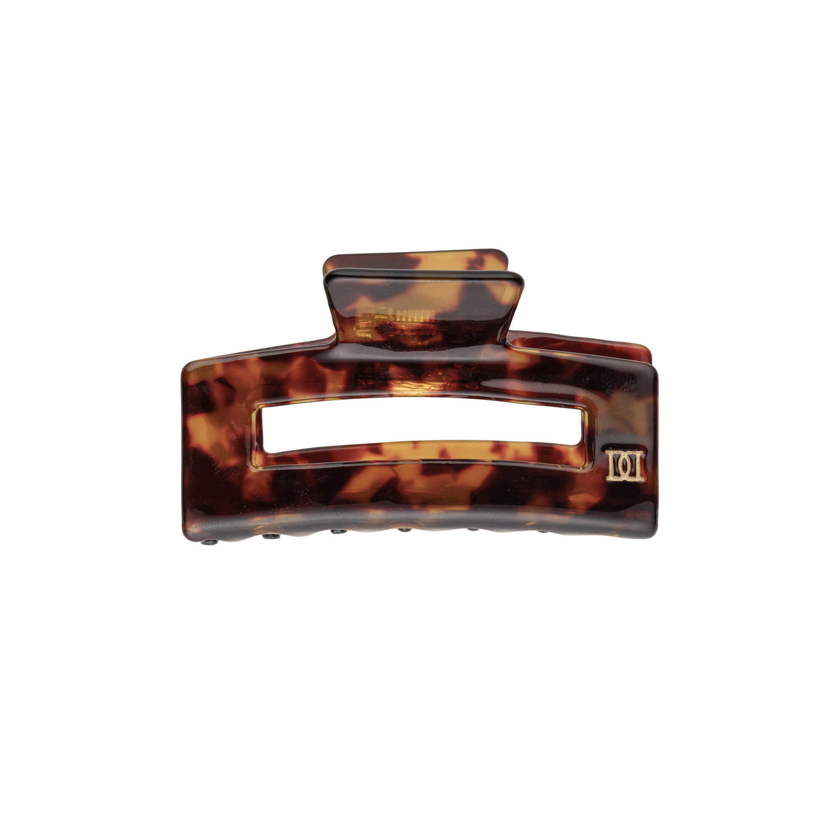 SQUARE HAIR CLAW SMALL BROWN TORTOISE