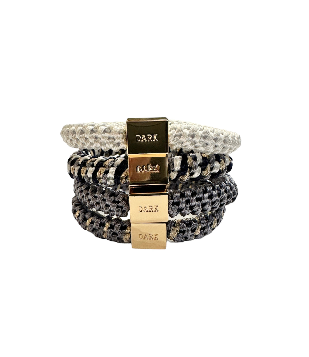 FAT HAIR TIES 4 PK COMBO STEEL BLUE MIX W/GOLD