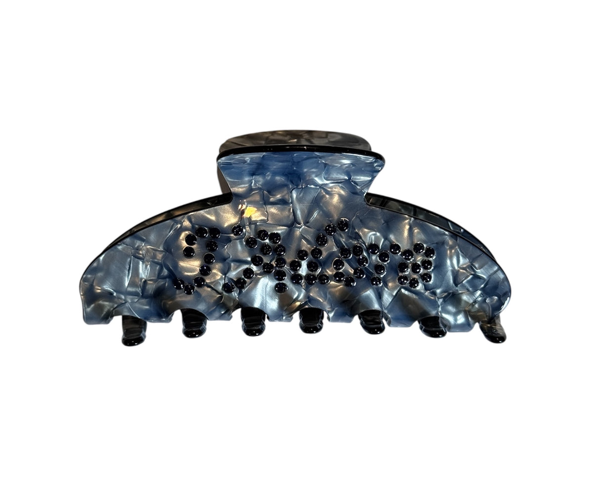 TEXT HAIR CLAW "J´ADORE" GRISALLE BLUE W/GRISALLE BLUE