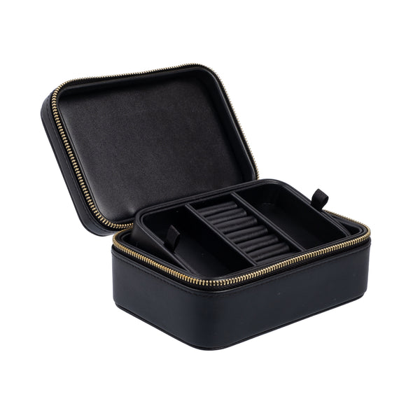 LEATHER JEWELLERY BOX BLACK DARK department
