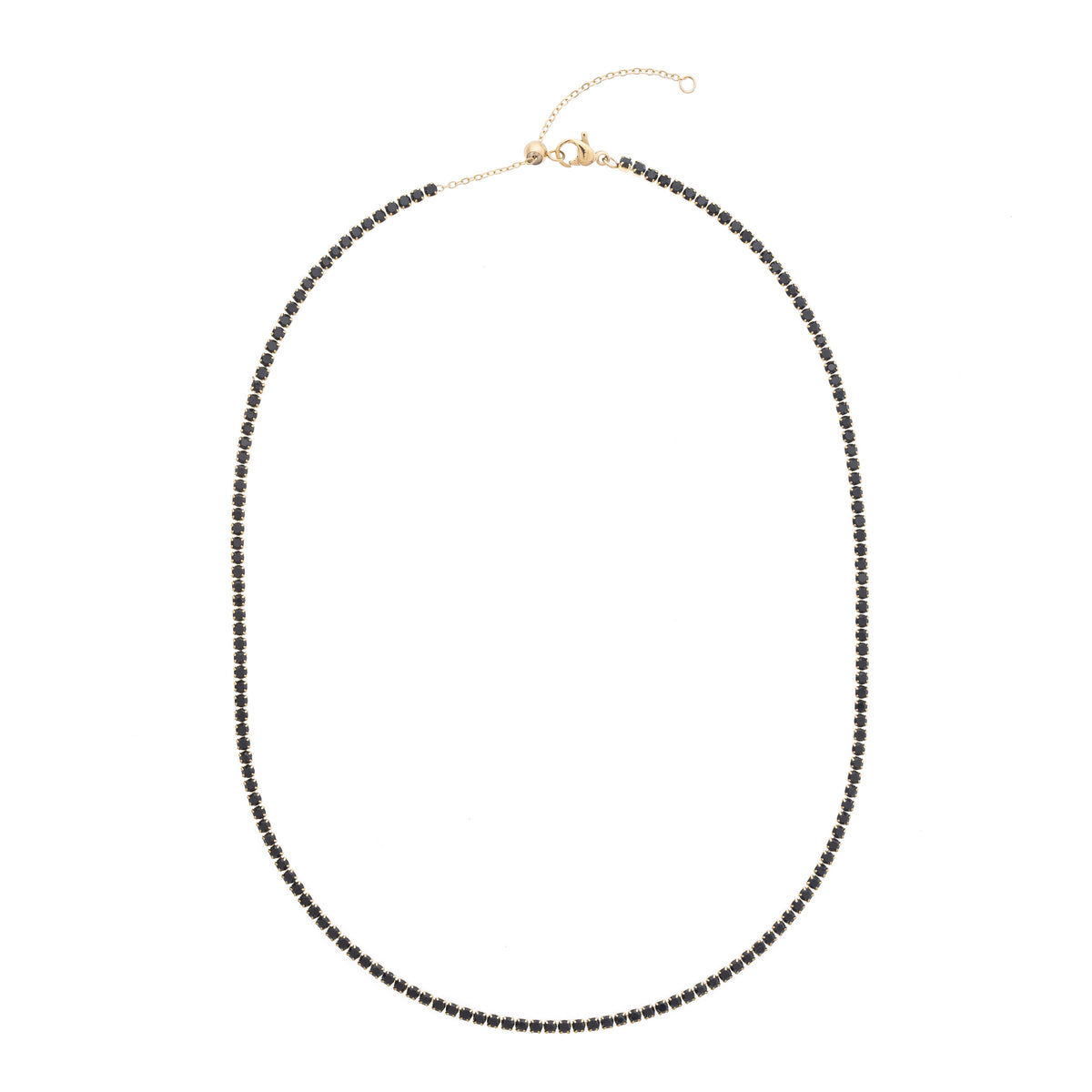 TENNIS CHAIN NECKLACE 2 MM BLACK