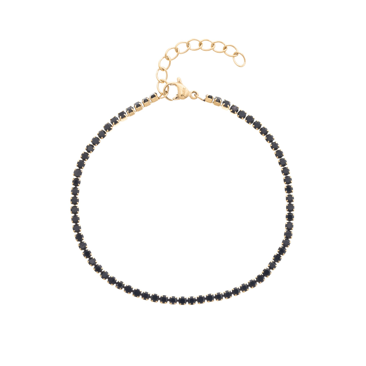TENNIS CHAIN BRACELET 2 MM BLACK