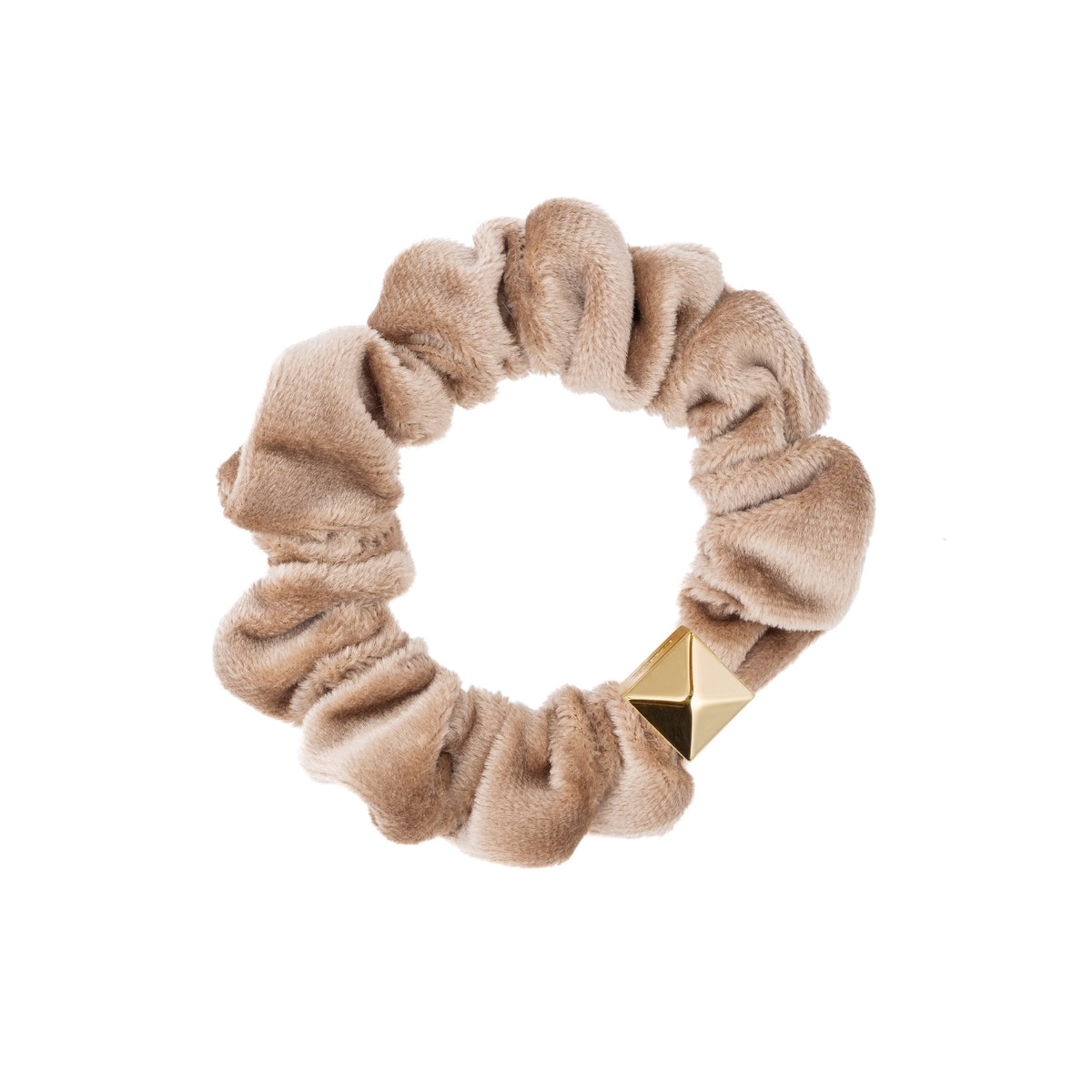 VELVET MINI SCRUNCHIE SPARKLED CHAMPAGNE