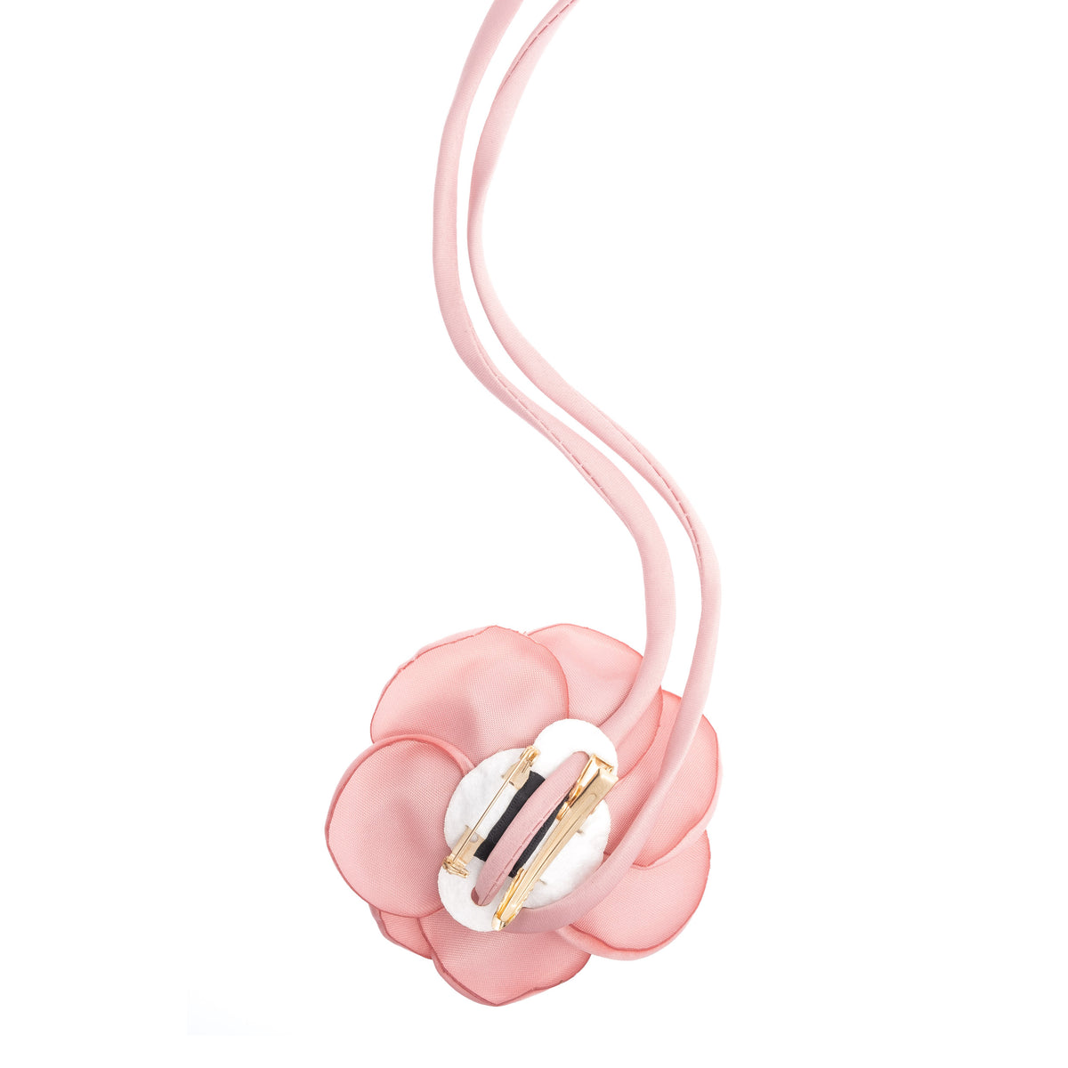 SATIN ROSE BROOCH LIGHT ROSE