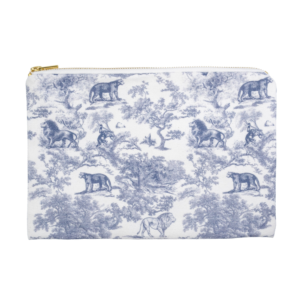 CANVAS POUCH COUNTRY BLUE SAVANNAH PATTERN