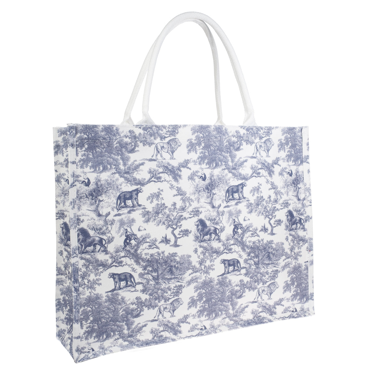 CANVAS TOTE LARGE COUNTRY BLUE SAVANNAH PATTERN