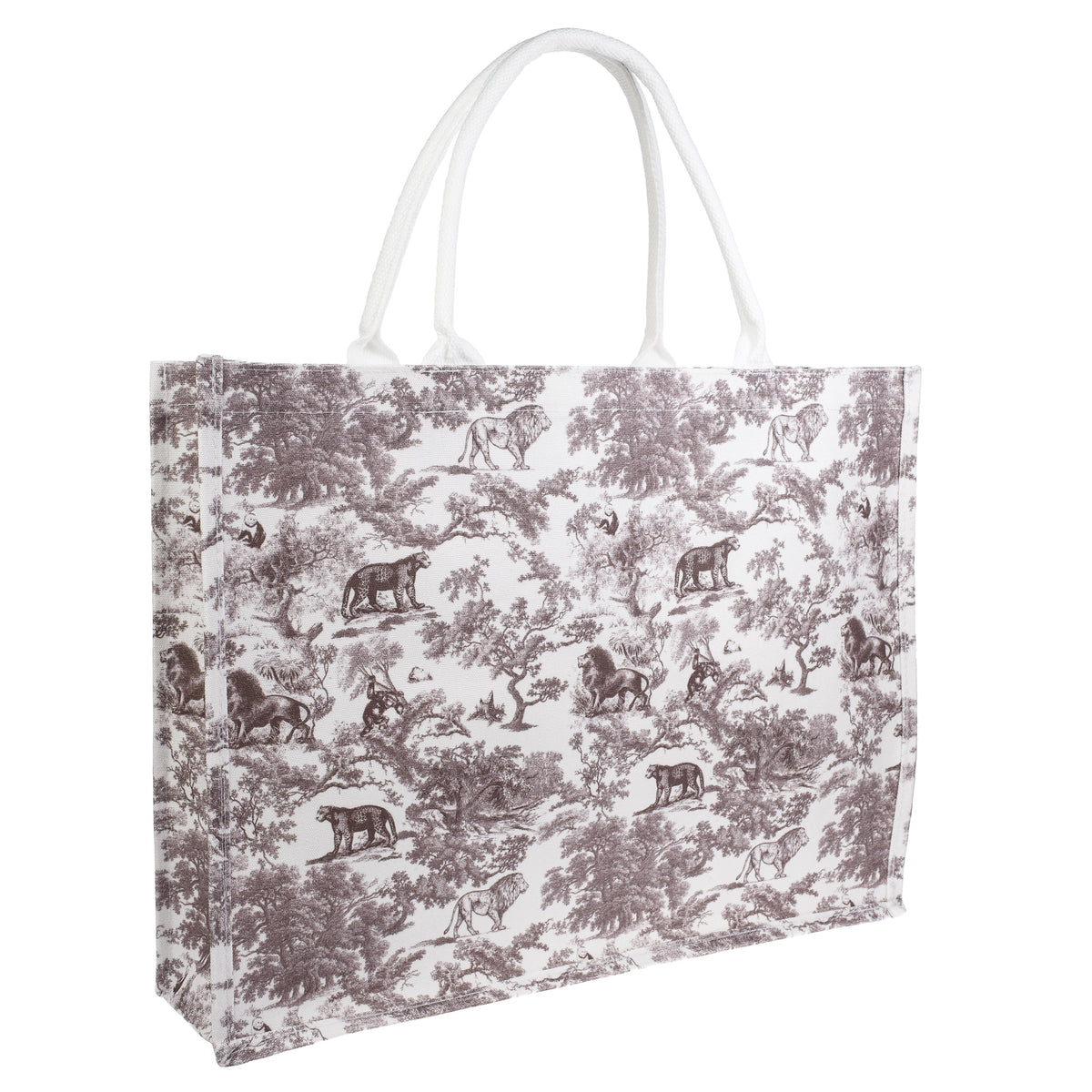 CANVAS TOTE LARGE WARM TAUPE SAVANNAH PATTERN