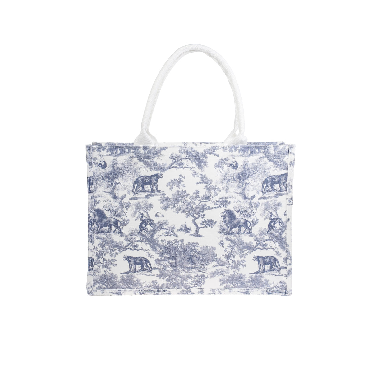 CANVAS TOTE MEDIUM COUNTRY BLUE SAVANNAH PATTERN