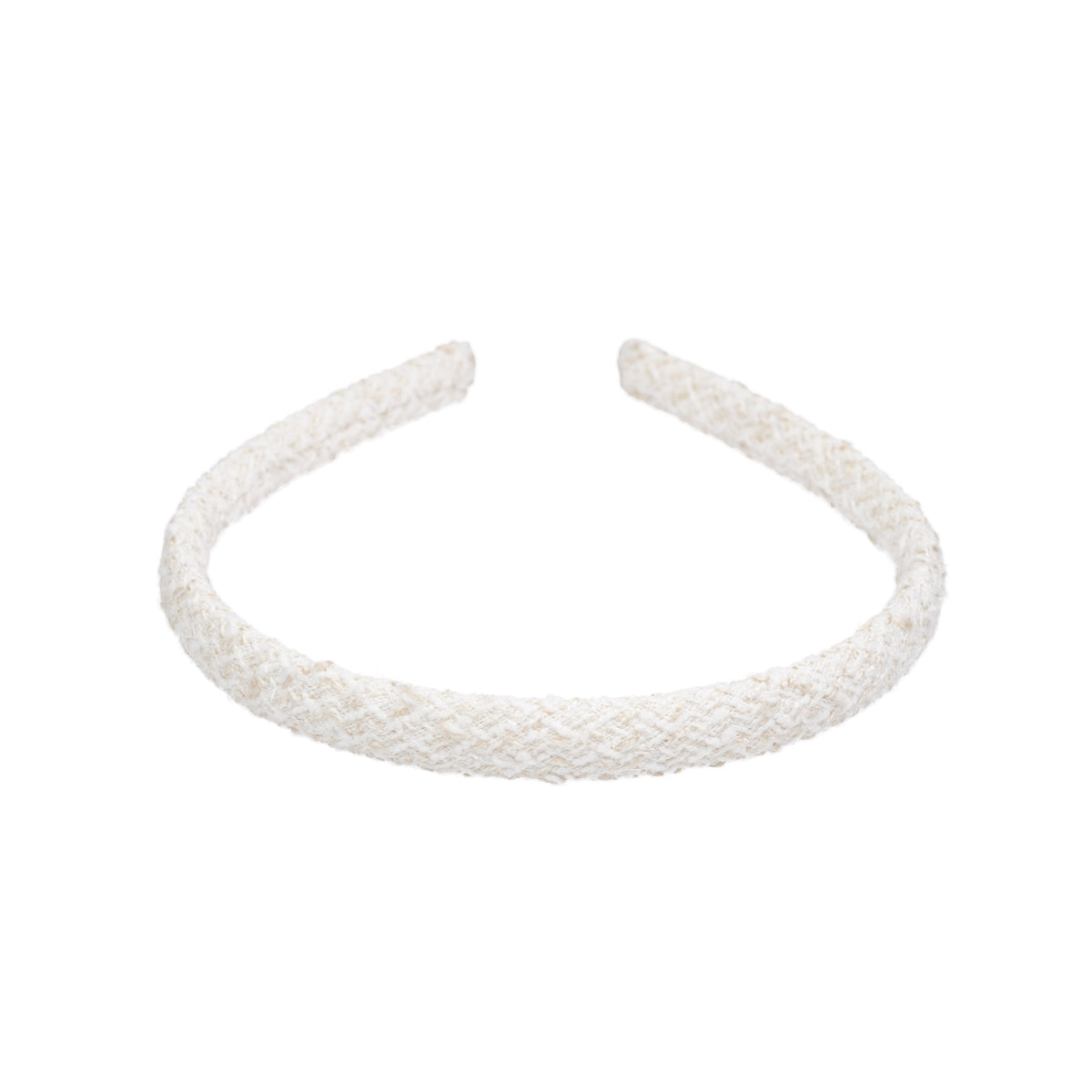 TWEED HAIR BAND THIN OFF WHITE W/SAND