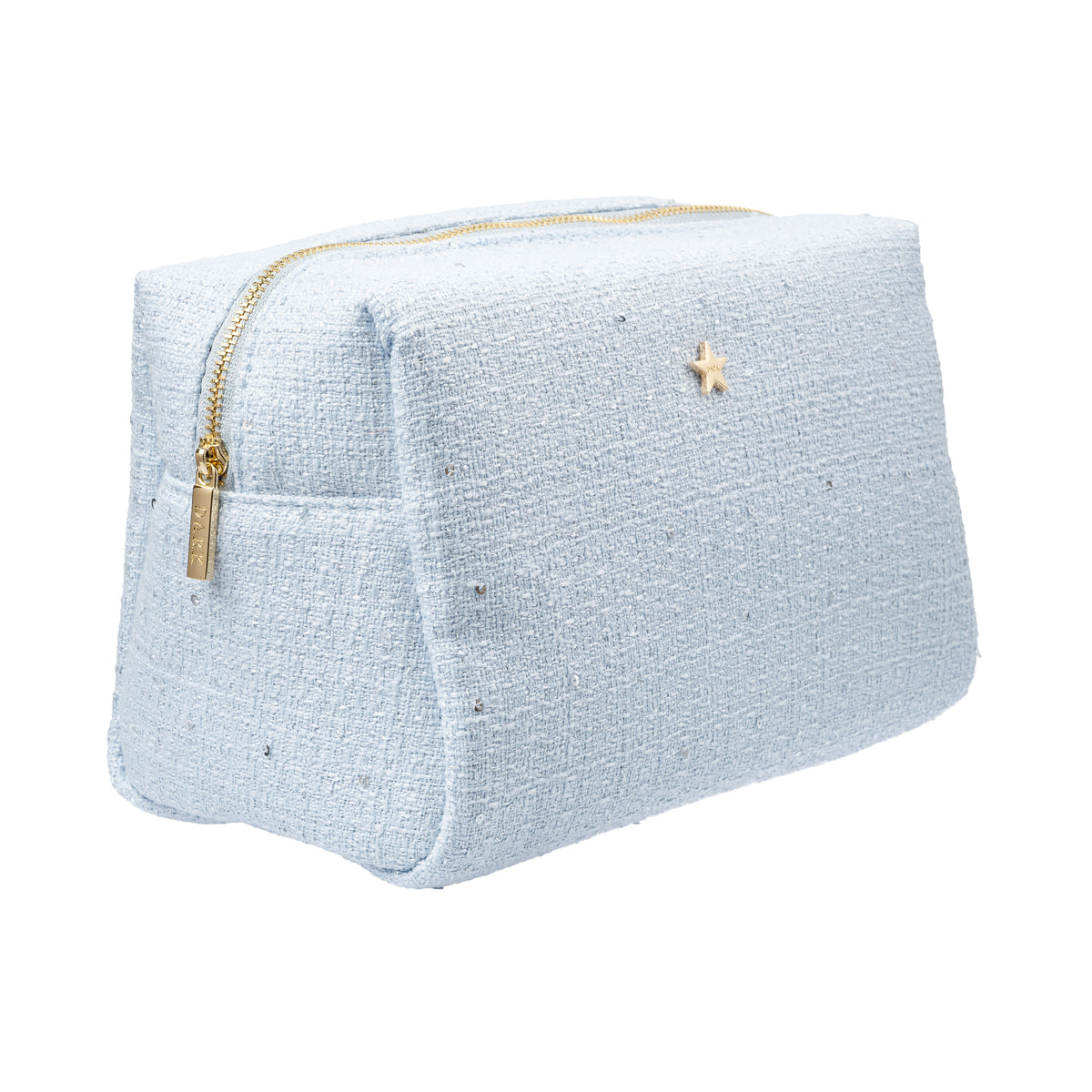 TWEED MAKE-UP POUCH LARGE COOL BABY BLUE