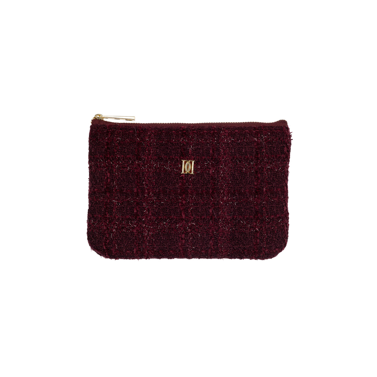 TWEED MIDI POUCH BORDEAUX