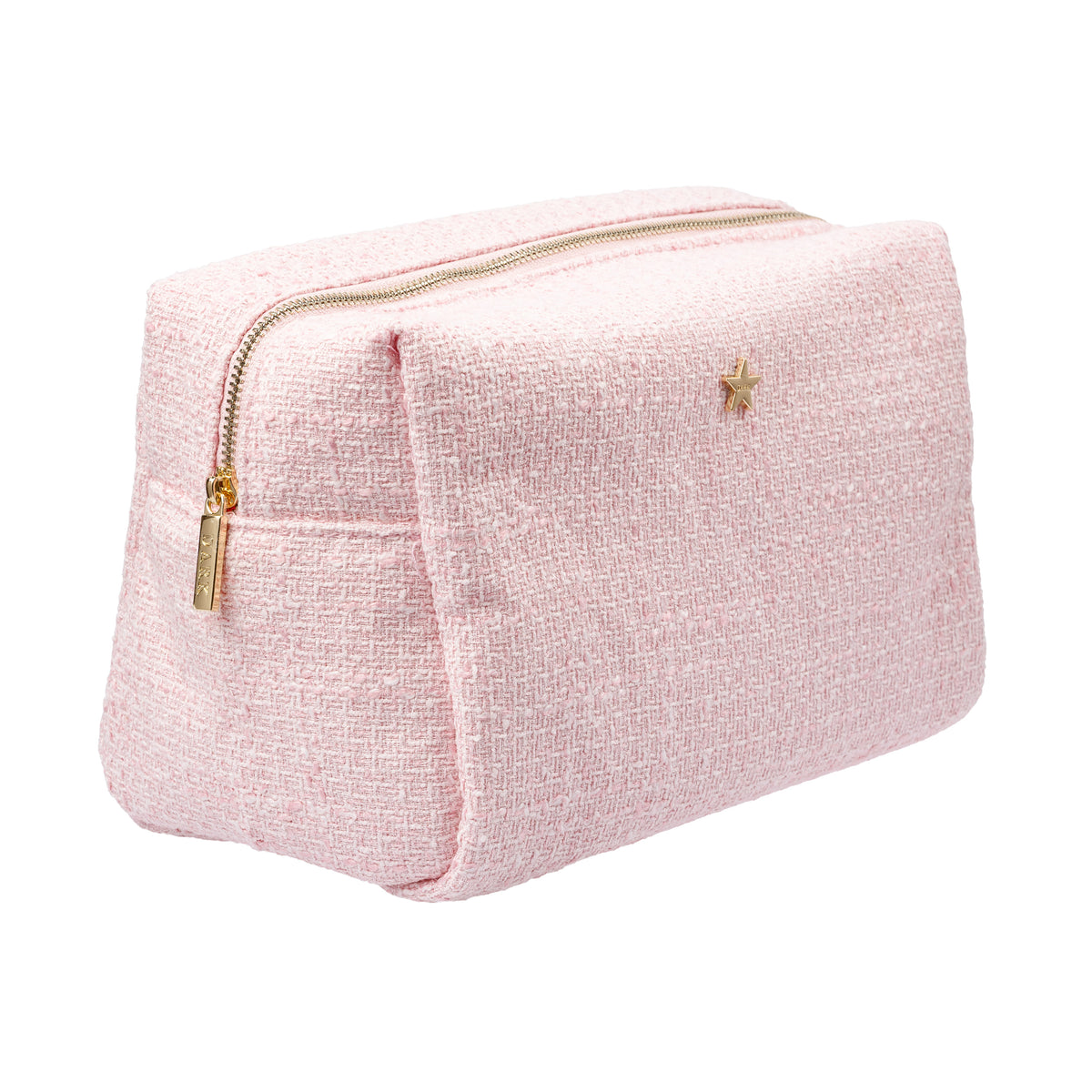 TWEED MAKE-UP POUCH LARGE COTTON CANDY