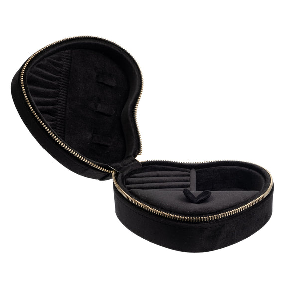 VELVET HEART JEWELLERY BOX BLACK VELVET HEART JEWELLERY BOX BLACK