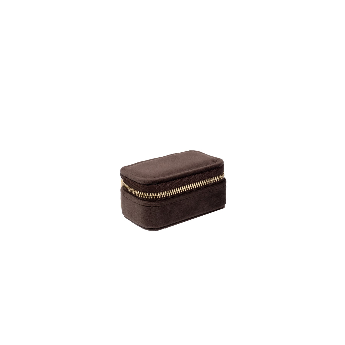 VELVET JEWELLERY BOX MICRO CHOCOLATE BROWN