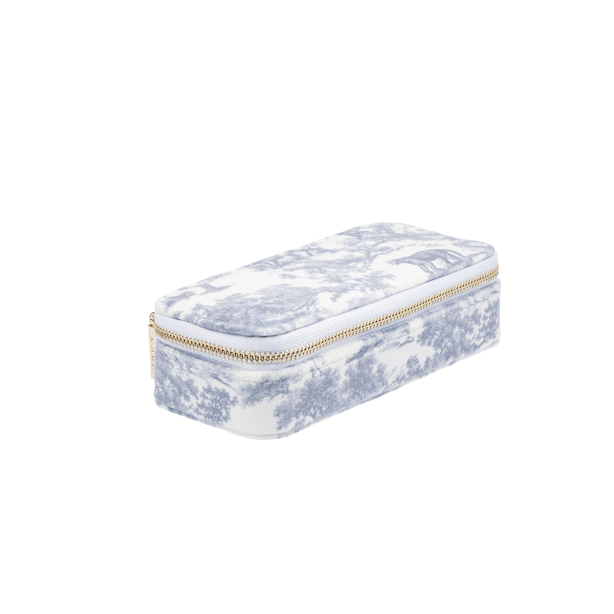VELVET JEWELLERY BOX MINI COUNTRY BLUE SAVANNAH PATTERN
