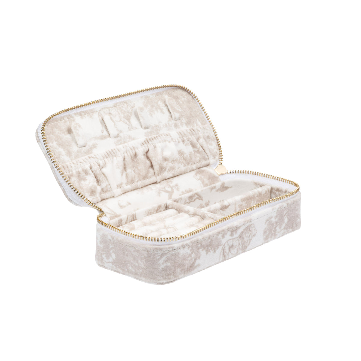 VELVET JEWELLERY BOX MINI SAND SAVANNAH PATTERN