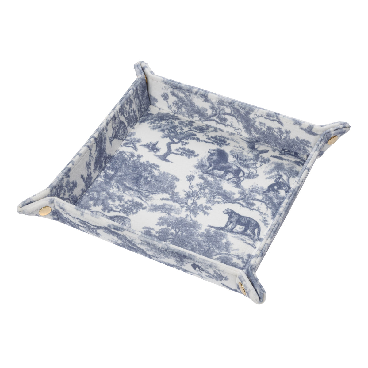 VELVET JEWELLERY TRAY MEDIUM COUNTRY BLUE SAVANNAH PATTERN