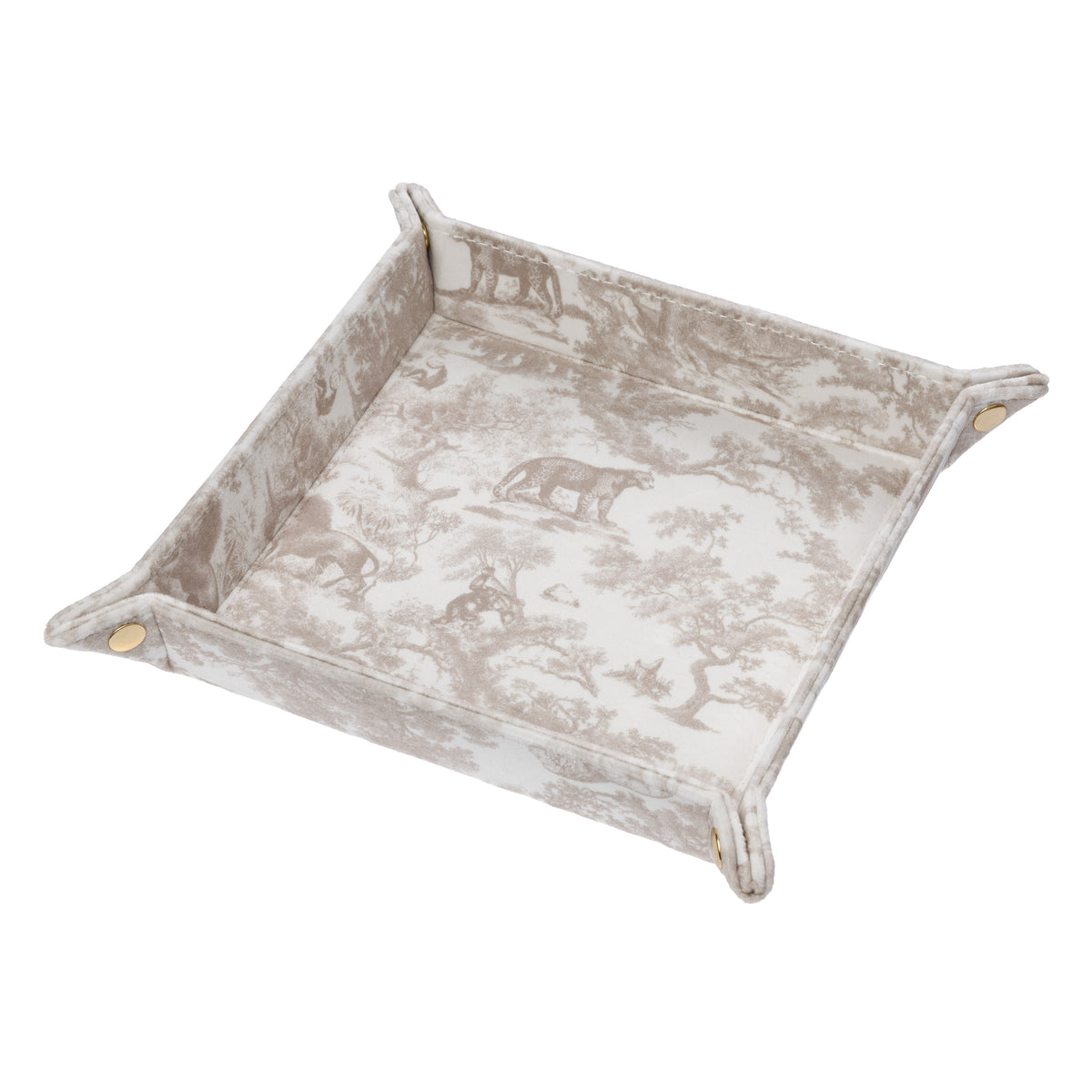VELVET JEWELLERY TRAY MEDIUM SAND SAVANNAH PATTERN