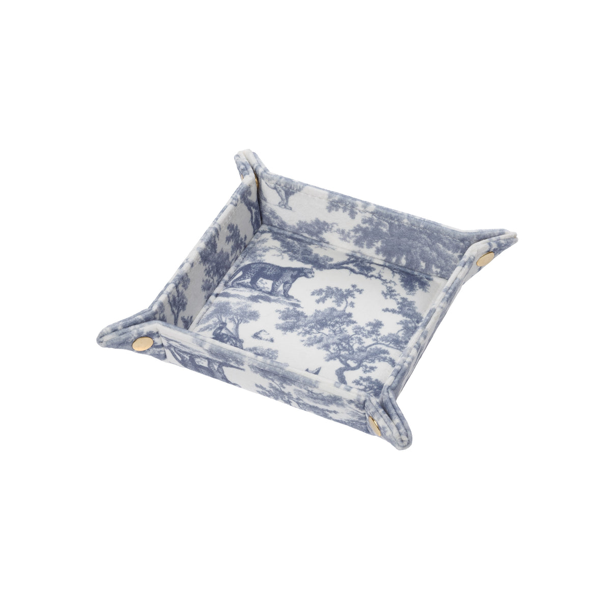 VELVET JEWELLERY TRAY SMALL COUNTRY BLUE SAVANNAH PATTERN