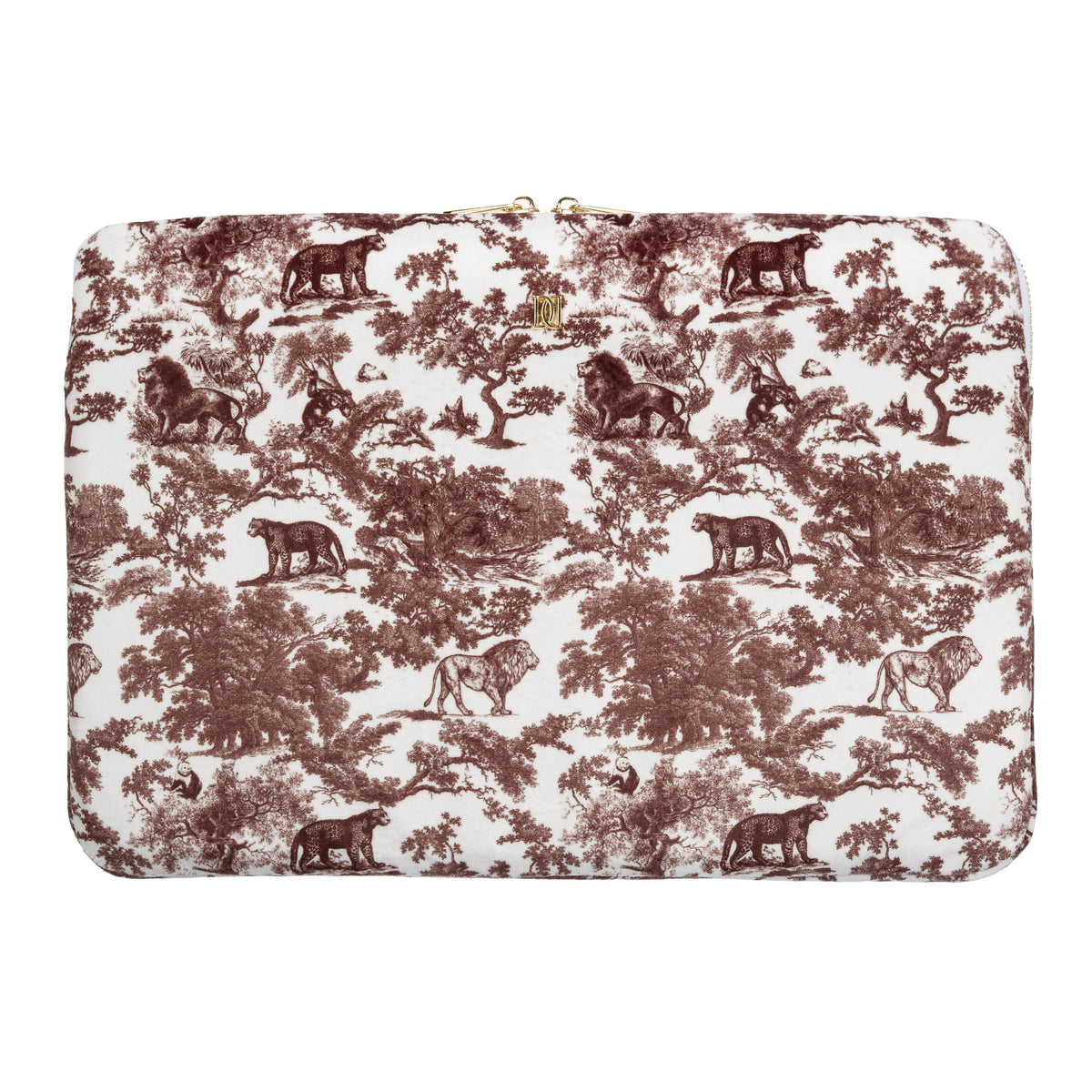 VELVET MAC COVER CHOCOLATE BROWN SAVANNAH PATTERN