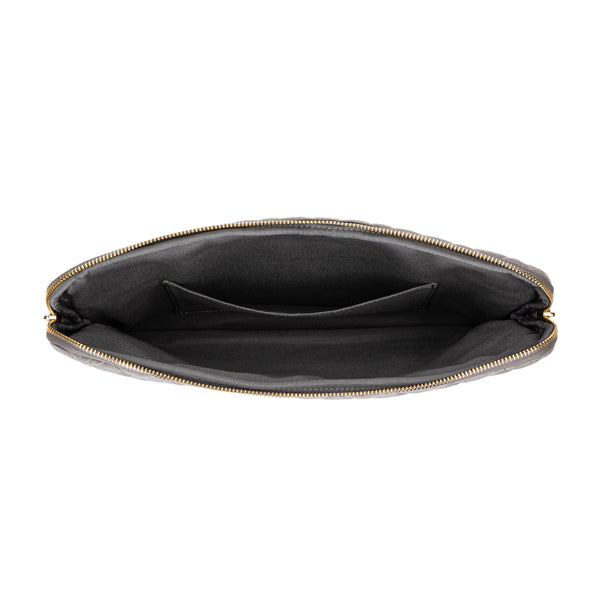 LEATHER QUILTED MAC COVER BLACK LEATHER QUILTED MAC COVER BLACK
