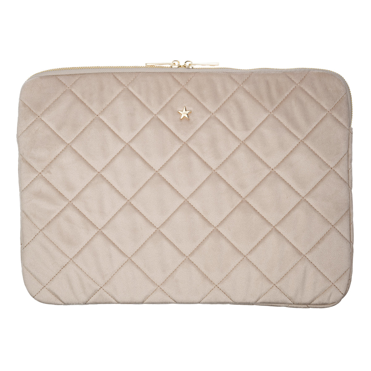 VELVET QUILTED MAC COVER DARK SAND