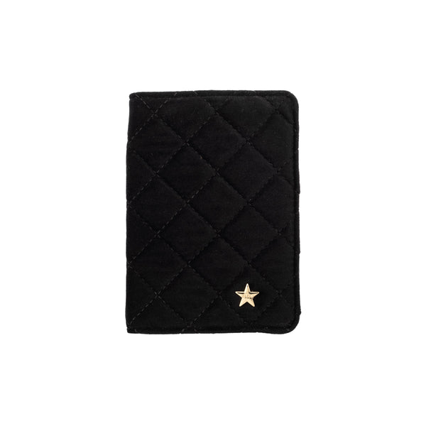 VELVET PASSPORT COVER OFF WHITE BUTTERFLY PATTERN