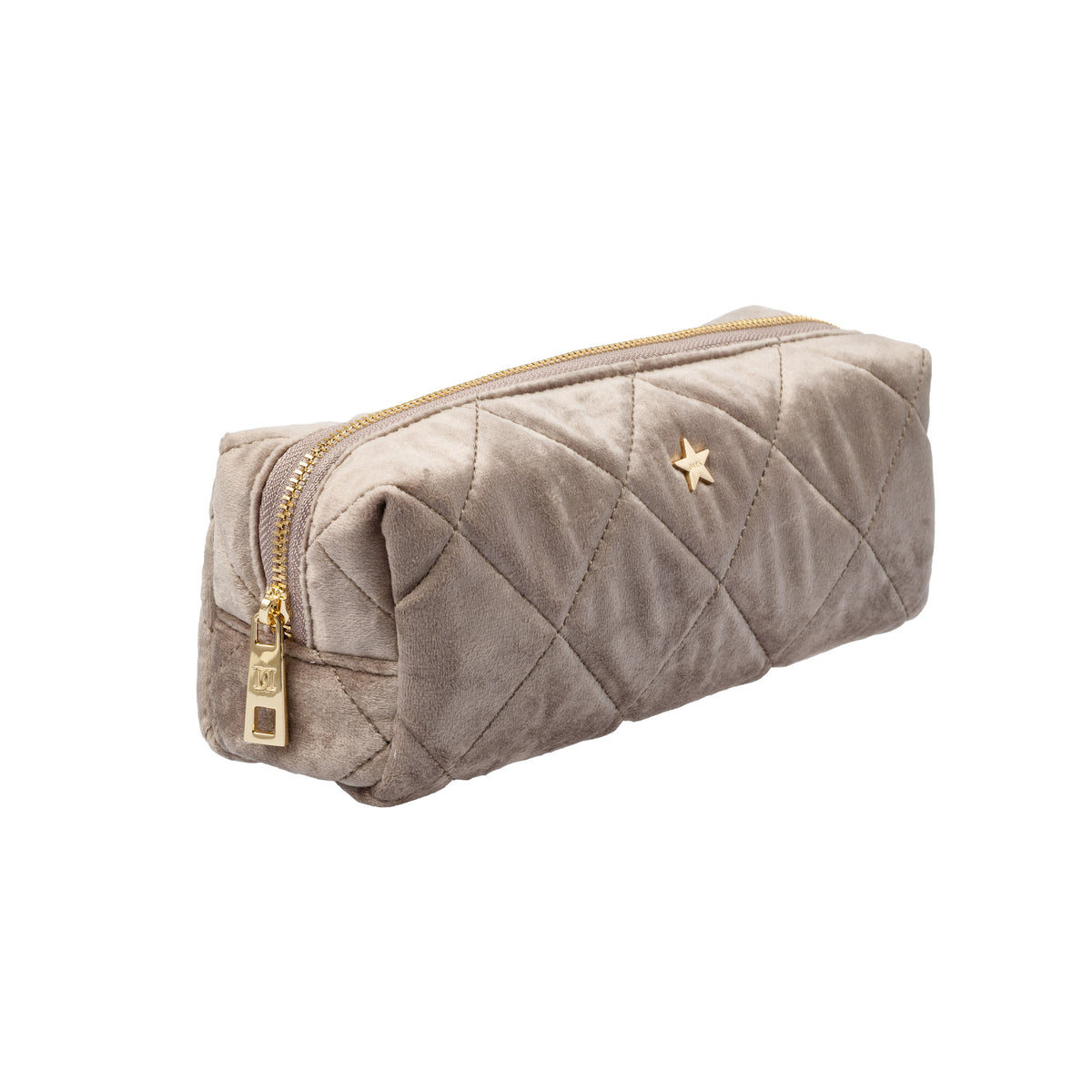 VELVET QUILTED TOOL POUCH WARM TAUPE