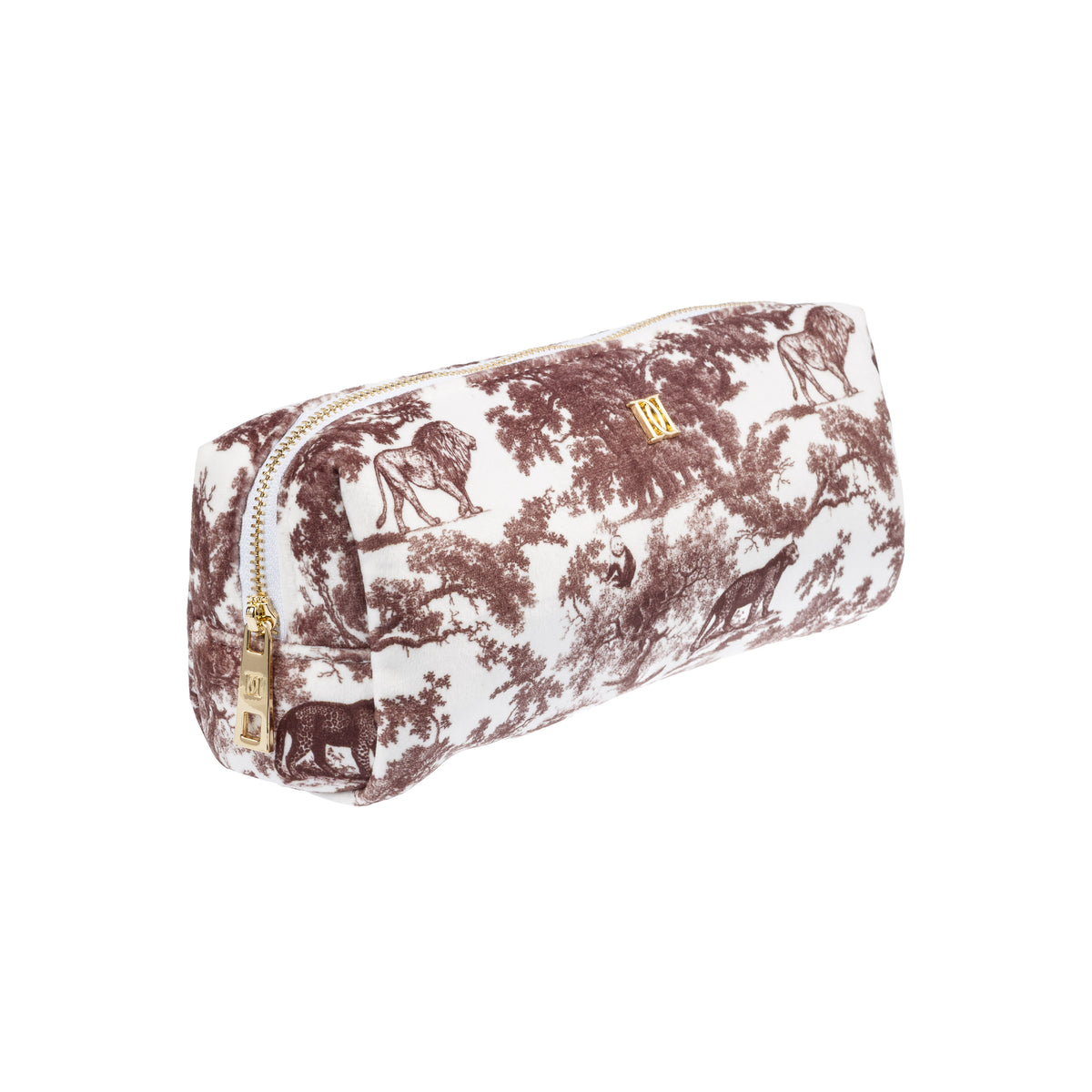 VELVET TOOL POUCH CHOCOLATE BROWN SAVANNAH PATTERN