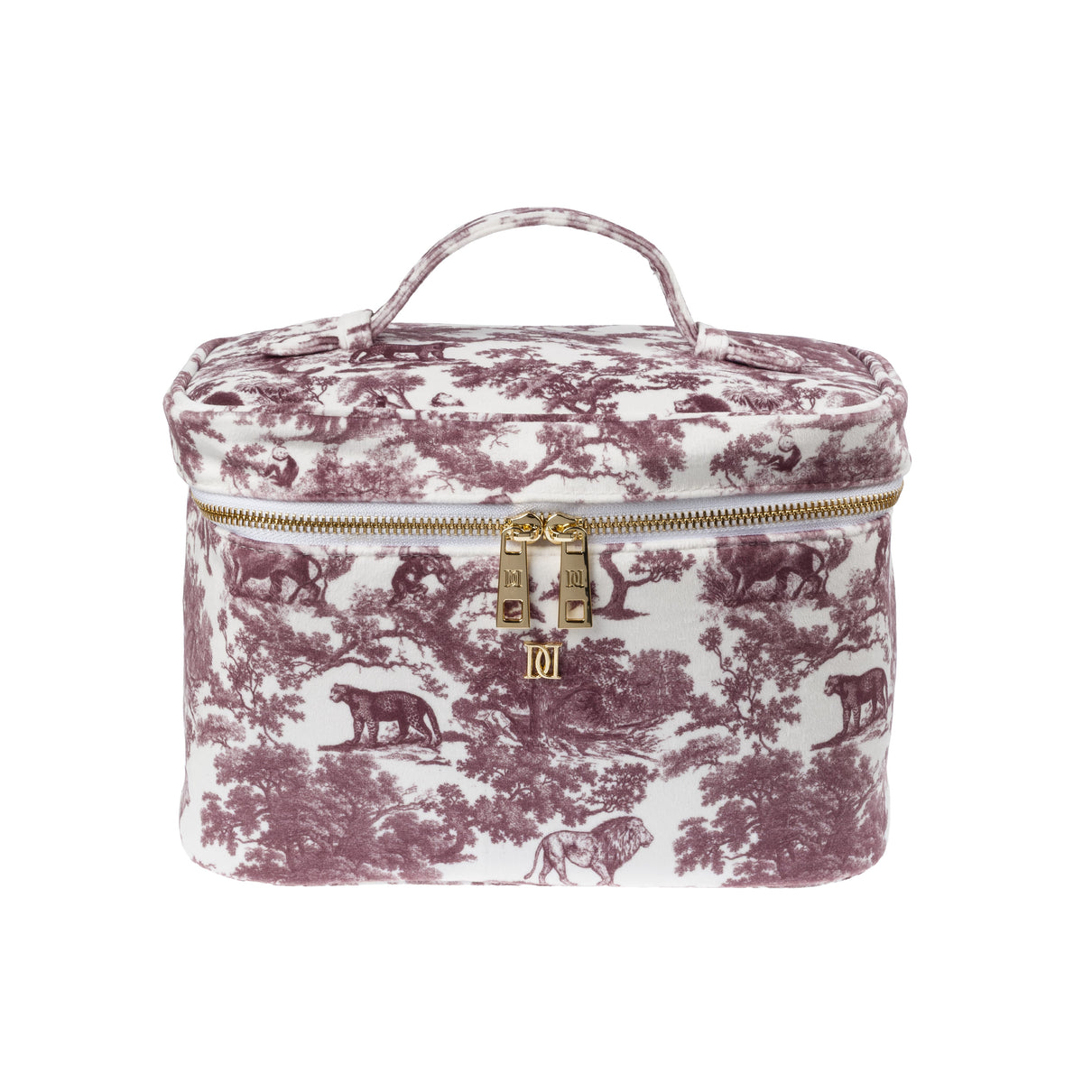 VELVET VANITY BAG LARGE BORDEAUX SAVANNAH PATTERN