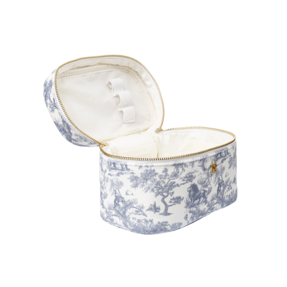 VELVET VANITY BAG SMALL COUNTRY BLUE SAVANNAH PATTERN