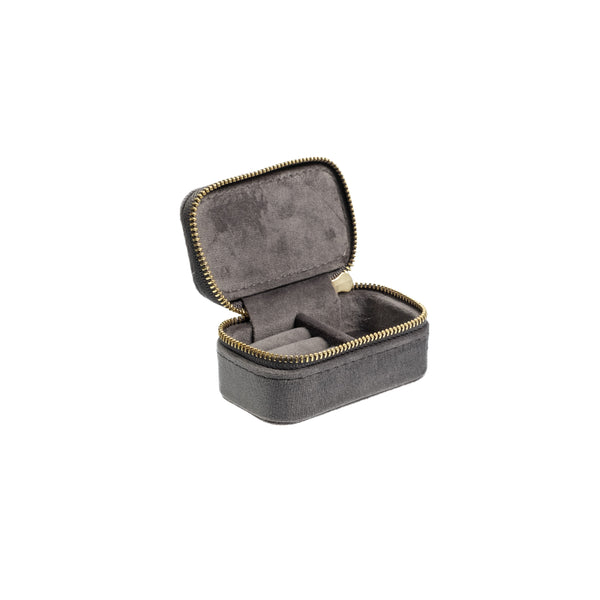VELVET JEWELLERY BOX MINI DARK GREY