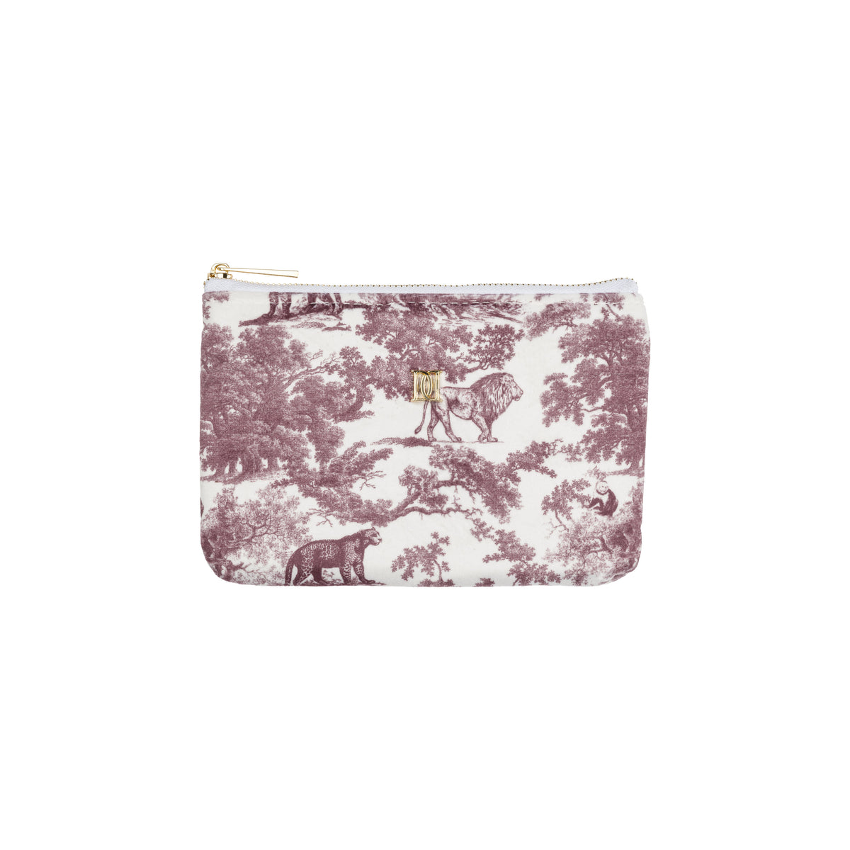 VELVET MIDI POUCH BORDEAUX SAVANNAH PATTERN