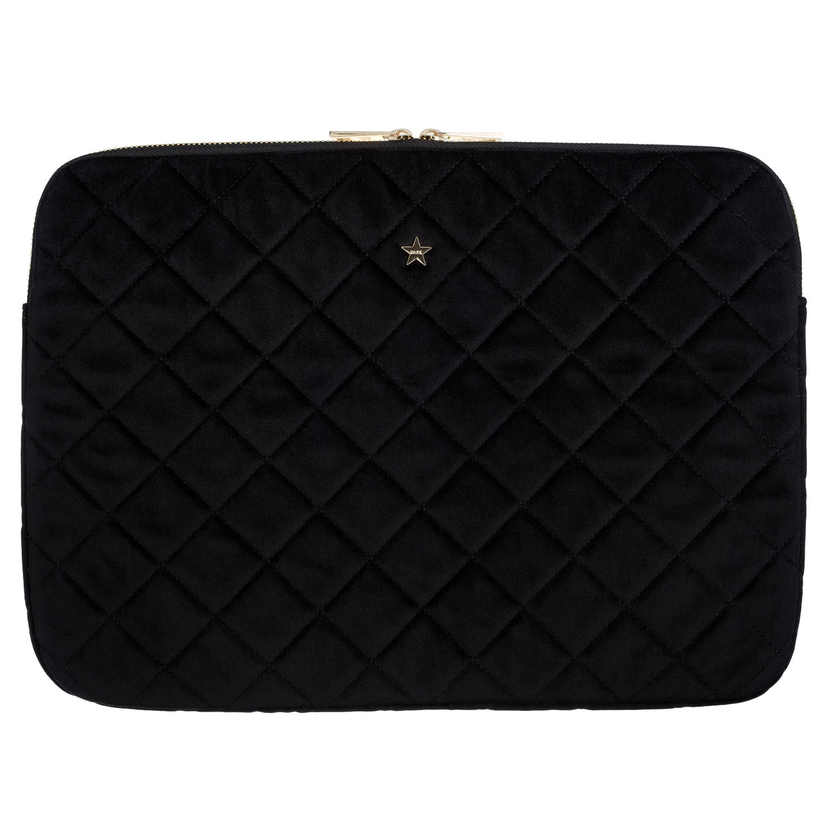 VELVET QUILTED MAC COVER BLACK