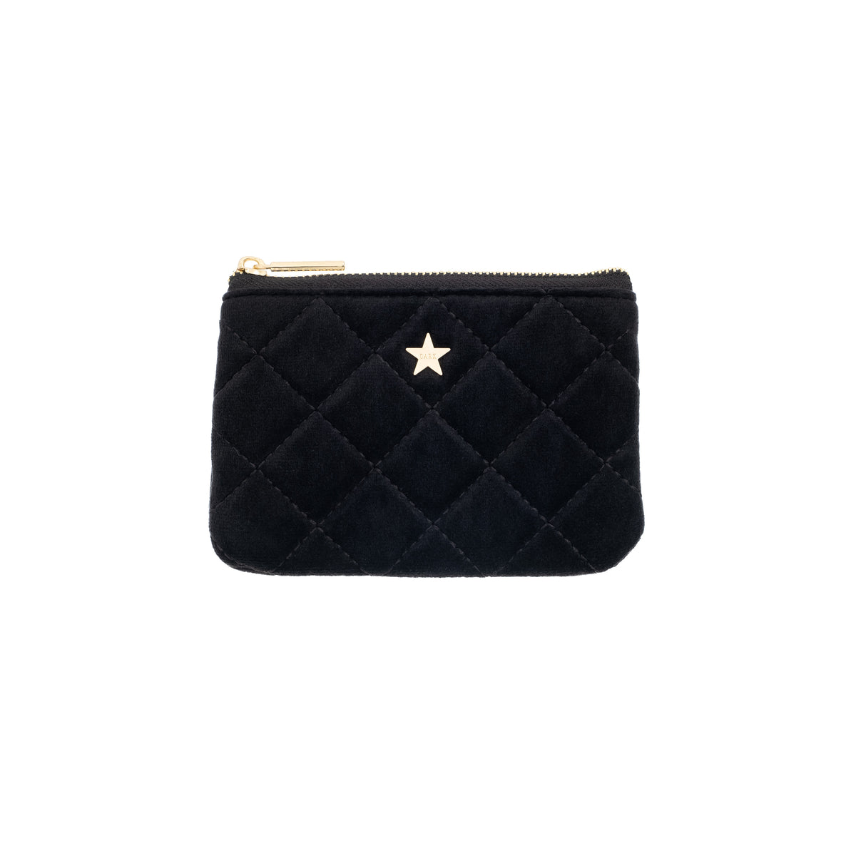 VELVET QUILTED MINI POUCH BLACK