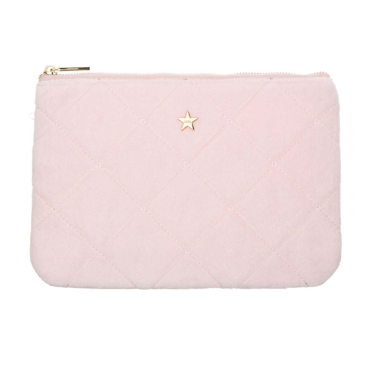 VELVET QUILTED SMALL POUCH COTTON CANDY