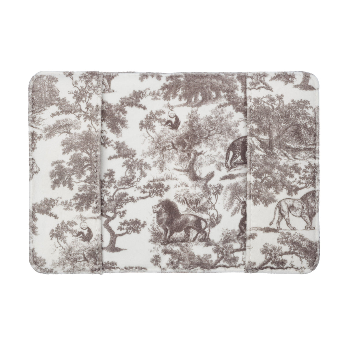 VELVET PASSPORT COVER WARM TAUPE SAVANNAH PATTERN