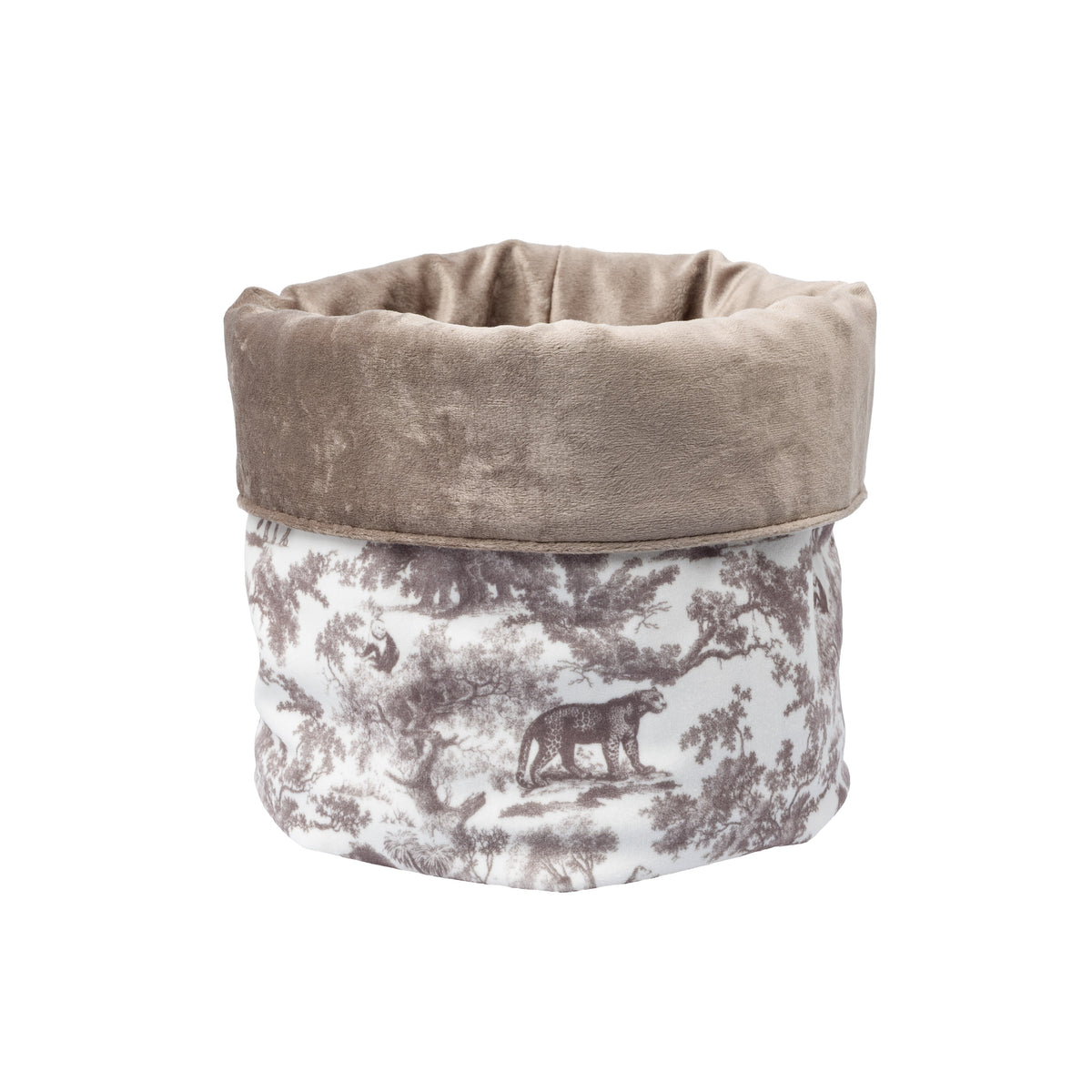 BEAUTY BASKET WARM TAUPE SAVANNAH PATTERN