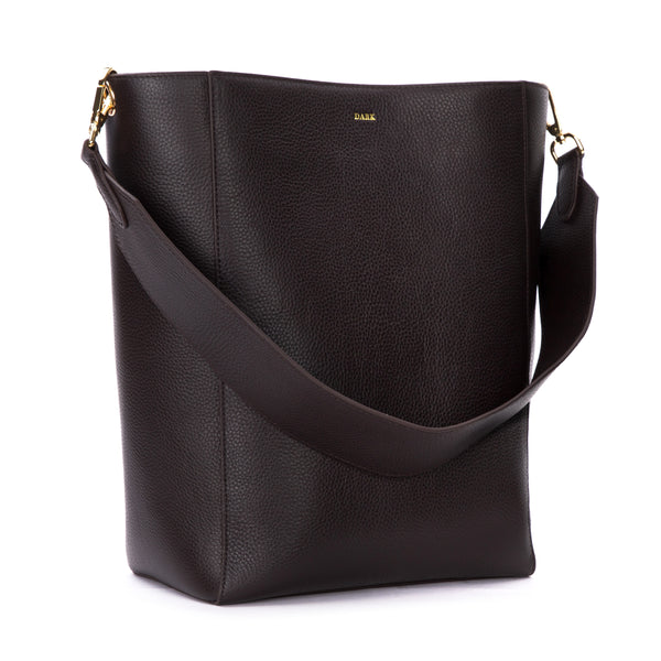 Dark brown shop bucket bag
