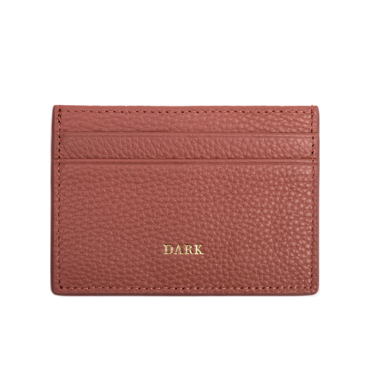 LEATHER CARD HOLDER W/DARK LOGO DUSTY MAHOGANY