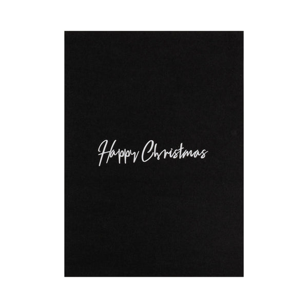 CARD "HAPPY CHRISTMAS" BLACK W/WHITE